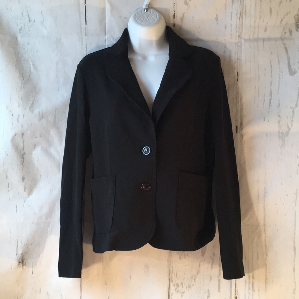 Boston Proper Black Lightweight Soft Form Two Button Blazer 8P Petite